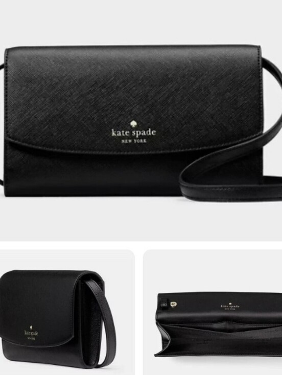 kate spade Handbags - > kate spade Black Saffiano Leather Continental Sholder Bag with Gold Logo